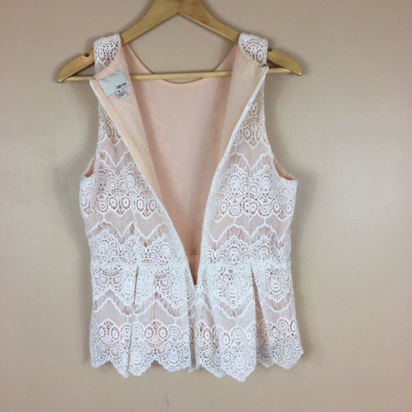 Anthropologie Greylin Lana Lace Peplum Top sz M - Picture 7 of 8